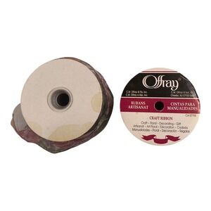 Vintage Offray Craft Ribbon Floral Print Decorative Fabric Ribbon Lot of 2 B20Q‎